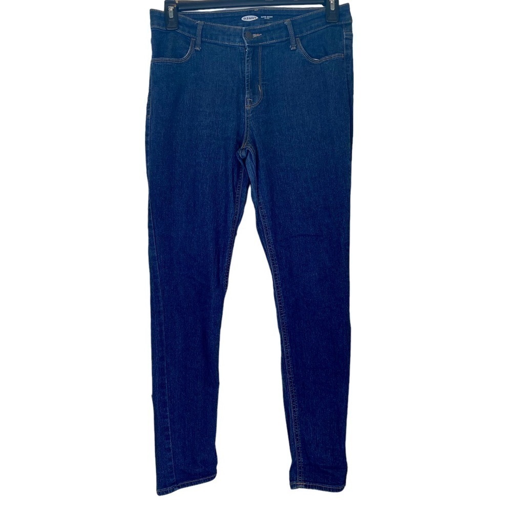 Old Navy size 10 super skinny midrise denim jeans 5 pocket medium wash